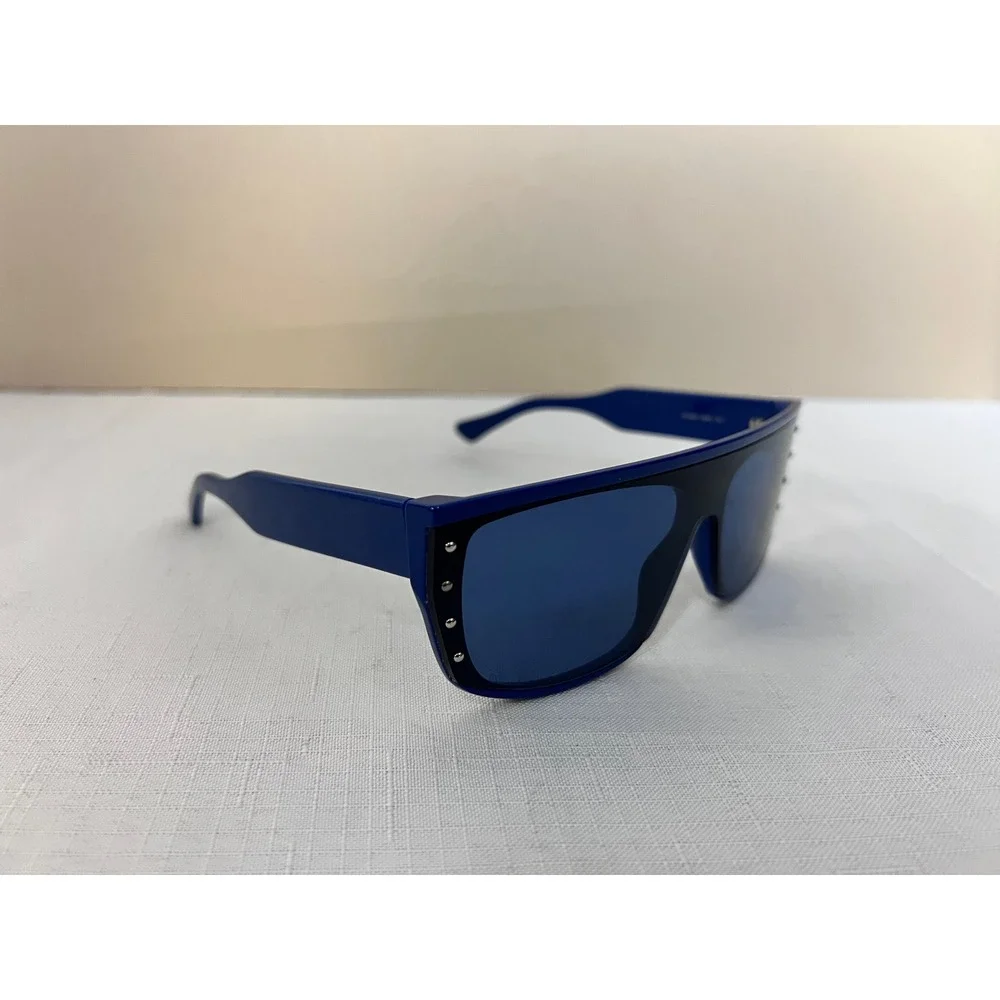 Jimmy Choo Sunglasses Women Blue Excellent Rylan/S Shield Studded Italy